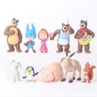 10 pieces-set Russia Masha Toy Figure Doll Home Decoration Masse Toys_1